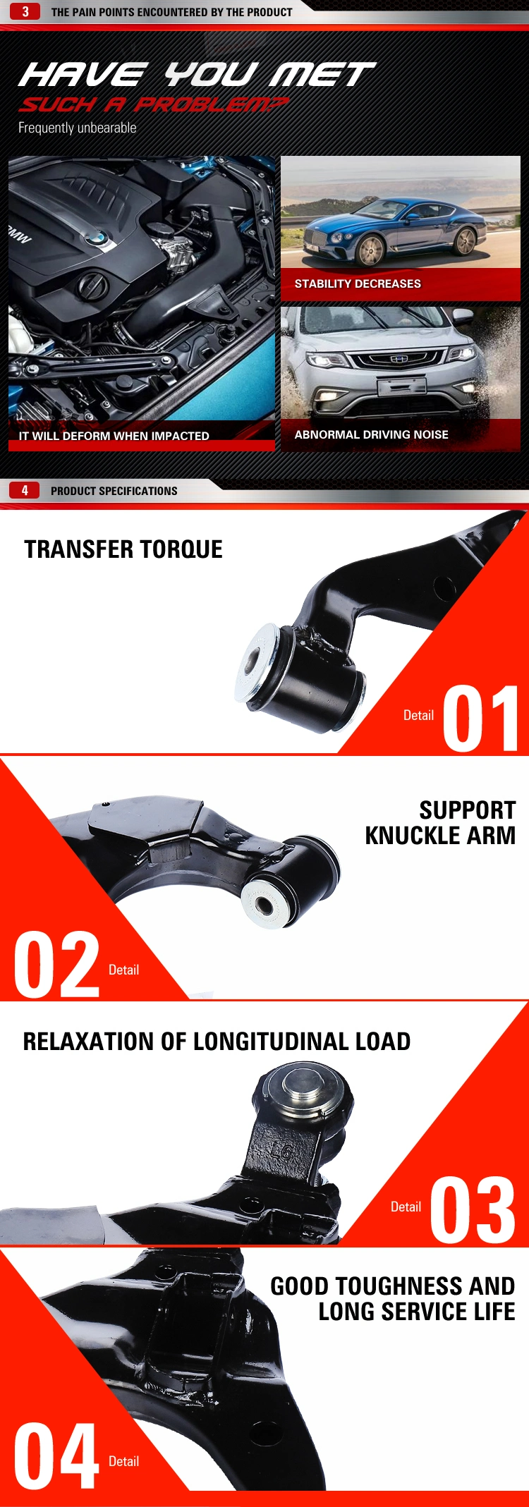 Kingsteel Top Sale Car Spare Parts Suspension Front Lower Control Arm for Isuzu D-Max Tfr54 OEM (8-94459460-2)